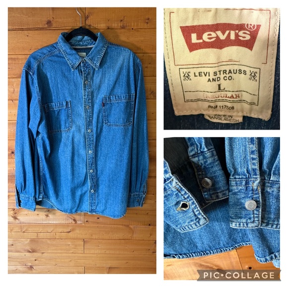 Levi's Vintage chambray Classic Blue Shirt Jacket Mens L - Picture 1 of 10